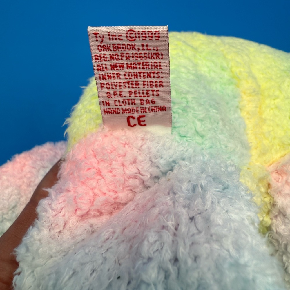 Ty Beanie Buddy Vintage 99’ Pastel Rainbow Teddy Bear Plush - Picture 6 of 6